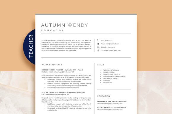 Download Teacher Resume Template - Premium Bundle